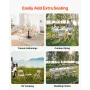 Wooden Folding Chairs with Cushion, Set of 4, Portable Foldable Cushion Chair with Wooden Frame, Modern Padded Dining Chair for 