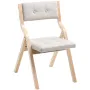 Wooden Folding Chairs with Cushion, Set of 4, Portable Foldable Cushion Chair with Wooden Frame, Modern Padded Dining Chair for 