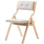 VEVOR Wooden Folding Chairs with Cushion, Set of 4, Portable Foldable Cushion Chair with Wooden Frame, Modern Padded Dining Chai