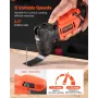 VEVOR Cordless Oscillerende Værktøj, 20V Multitool Oscillerende Værktøj med 6 variable hastigheder 8500 - 17000 OPM, 3,2°