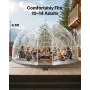 VEVOR Garden Dome Igloo, 4,5 x 2,7 m udendørs klart bobletelt til 4-7 personer, vejrbestandigt geodætisk kuppeldrivhus med