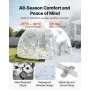 VEVOR Garden Dome Igloo, 4.5 x 2.7 m Outdoor Clear Bubble Tent for 4-7 Person, Weatherproof Geodesic Dome Greenhouse with Window