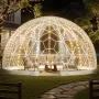 VEVOR Garden Dome Igloo, 4,5 x 2,7 m udendørs klart bobletelt til 4-7 personer, vejrbestandigt geodætisk kuppeldrivhus med