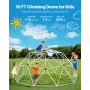 VEVOR Climbing Dome, 305cm Geometric Dome Climber, 453kg Loading Jungle Gym Playground with 2 Basketballs & Octopus Net, Easy-As