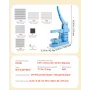 Button Maker Machine, 50 x 50 mm Square, Plastic Pin Maker with Tinplate Front Shells, Plastic Back Covers, Magnetic Backings an