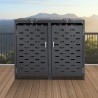 Trash Can Storage Garbage Can Storage Shed 2 x 52.79 Gal with Chain Lid