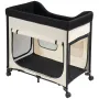 Elevated Lounge Pet Bed, Foldable Bunk Dog Bed with 600D Oxford Cloth and Dutch Velvet, Portable Raised Cot with Wheels, Side St