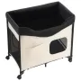 Elevated Lounge Pet Bed, Foldable Bunk Dog Bed with 600D Oxford Cloth and Dutch Velvet, Portable Raised Cot with Wheels, Side St