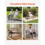 Outdoor Bench, 127 cm, Carbon Steel Metal Frame with Cast Iron Backrest and Round Edge Armrests, Weatherproof Outside Glider Ben