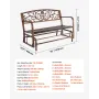 udendørs bænk, 127 cm, metalstel i kulstofstål med