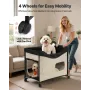 Elevated Lounge Pet Bed, Foldable Bunk Dog Bed with 600D Oxford Cloth and Dutch Velvet, Portable Raised Cot with Wheels, Side St