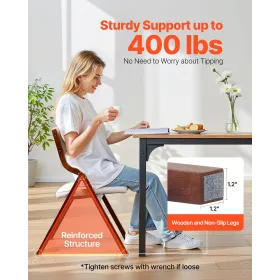 VEVOR Wooden Folding Chairs with Cushion, Set of 2, Portable Foldable Cushion Chair with Wooden Frame, Modern Padded Dining Chai