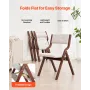 VEVOR Wooden Folding Chairs with Cushion, Set of 2, Portable Foldable Cushion Chair with Wooden Frame, Modern Padded Dining Chai