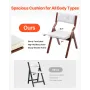 Wooden Folding Chairs with Cushion, Set of 2, Portable Foldable Cushion Chair with Wooden Frame, Modern Padded Dining Chair for 