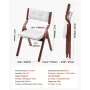 VEVOR Wooden Folding Chairs with Cushion, Set of 2, Portable Foldable Cushion Chair with Wooden Frame, Modern Padded Dining Chai