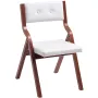 Wooden Folding Chairs with Cushion, Set of 2, Portable Foldable Cushion Chair with Wooden Frame, Modern Padded Dining Chair for 