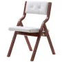 Wooden Folding Chairs with Cushion, Set of 2, Portable Foldable Cushion Chair with Wooden Frame, Modern Padded Dining Chair for 