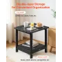Outdoor Side Table, 450W x 380D x 440H mm, Double Layer HDPE Outside End Table for Easy Maintenance, Withstand Harsh Weather, Fi