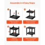 Outdoor Side Table, 450W x 380D x 440H mm, Double Layer HDPE Outside End Table for Easy Maintenance, Withstand Harsh Weather, Fi