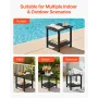 VEVOR Outdoor Side Table, 450W x 380D x 440H mm, Double Layer HDPE Outside End Table for Easy Maintenance, Withstand Harsh Weath