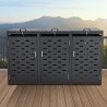 Trash Can Storage Garbage Can Storage Shed 3 x 52.79 Gal with Chain Lid