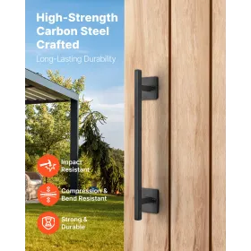 VEVOR Barn Door Handle, 320 mm Rustic Fence Gate Handle, Rust-Resistant Coating, Heavy Duty Carbon Steel Outdoor Gate Handles, E