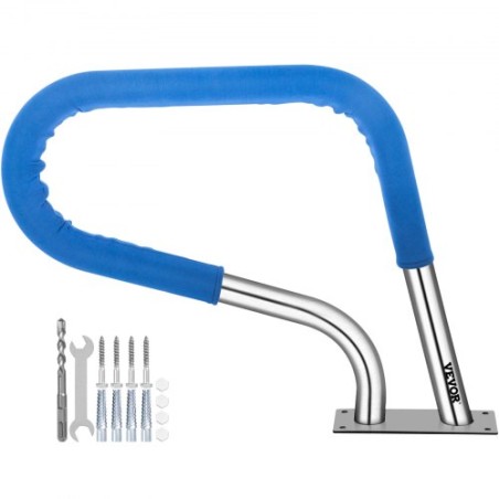 Pool Rail 32x23" Pool Railing 304 Stainless Steel 250LBS Load Capacity Silver Rustproof Pool Handrail Humanized Swimming Pool