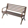 Outdoor Bench, 127 cm, Carbon Steel Metal Frame with Slatted Pattern Backrest and Round Edge Armrests, Weatherproof Outside Benc