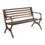 Outdoor Bench, 127 cm, Carbon Steel Metal Frame with Slatted Pattern Backrest and Round Edge Armrests, Weatherproof Outside Benc