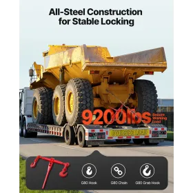 VEVOR Ratchet Chain Binder, 10 mm x 3 m G80 Chains, 4173 kg Working Load of Ratchet Load Binder, Chains and Binders Set, Tie Dow