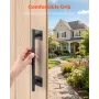 Barn Door Handle, 2Pcs 320 mm Rustic Fence Gate Handle, Rust-Resistant Coating, Heavy Duty Carbon Steel Outdoor Gate Handles, Ea