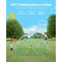 VEVOR Climbing Dome, 305cm Geometric Dome Climber for Kids, 453kg Loading Jungle Gym Playground with Octopus Net & 2 Basketballs