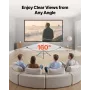 VEVOR Projector Screen with Stand, 80 Inch 160° Wide Angle Indoor Outdoor Projection Screen, 16:9 4K HD Wrinkleless Portable Tri