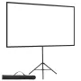 Projector Screen with Stand, 80 Inch 160° Wide Angle Indoor Outdoor Projection Screen, 16:9 4K HD Wrinkleless Portable Tripod Sc