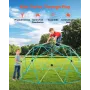 Climbing Dome, 305cm Geometric Dome Climber with Saucer Swing, 453kg Loading Kid's Jungle Gym Playground, Easy-Assembly Outdoor 