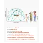 Climbing Dome, 305cm Geometric Dome Climber with Saucer Swing, 453kg Loading Kid's Jungle Gym Playground, Easy-Assembly Outdoor 