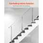 Cable Railing Post, 42x2x2 Inch Stair Railing Post, with Pre-Drilled 30° Angled Holes, Stainless Steel Cable Rail Post with Hori