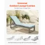 VEVOR Chaise Lounge Cushion, 203x66x9.8 cm, Set of 2 Outdoor Lounge Chair Cushions, Waterproof & Fade-Resistant Sun Lounger Cush