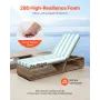 VEVOR Chaise Lounge Cushion, 203x66x9.8 cm, Set of 2 Outdoor Lounge Chair Cushions, Waterproof & Fade-Resistant Sun Lounger Cush