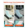 VEVOR Chaise Lounge Cushion, 203x66x9.8 cm, Set of 2 Outdoor Lounge Chair Cushions, Waterproof & Fade-Resistant Sun Lounger Cush
