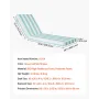 Chaise Lounge Cushion, 203x66x9.8 cm, Set of 2 Outdoor Lounge Chair Cushions, Waterproof & Fade-Resistant Sun Lounger Cushions w