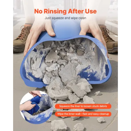 VEVOR 18.9L Bucket Liner for Concrete Mix, Reusable Silicone Mortar Bucket Liner for Thinset Paint Concrete Epoxy Mixing, Heavy-