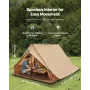 Camping Hot Tent, 2 Persons Cabin Tent with Stove Jack & Poles, Waterproof Winter Tents Shelters with Fireproof Ground Mat, Port