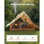 Camping Hot Tent, 2 Persons Cabin Tent with Stove Jack & Poles, Waterproof Winter Tents Shelters with Fireproof Ground Mat, Port