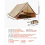 Camping Hot Tent, 2 Persons Cabin Tent with Stove Jack & Poles, Waterproof Winter Tents Shelters with Fireproof Ground Mat, Port