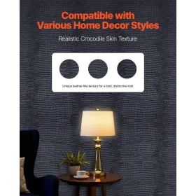 VEVOR Peel and Stick Tapet, 40cm x 10m Kontaktpapir Sort revnet tekstur Vandtætte selvklæbende, let at rengøre og skrælle Wal