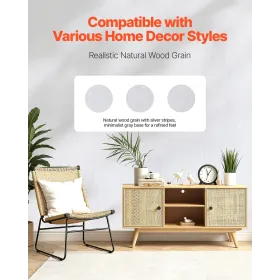 VEVOR Peel and Stick Wallpaper, 45cm x 10m Contact Paper White Wood Grain Waterpoof Self Adhesive, Easy to Clean & Peel Wall Dec