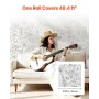 Peel and Stick Tapet, 45cm x 10m Kontaktpapir White Line Art