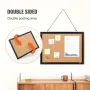 Cork Board, 24 x 18 inches, Double-sided Bulletin Board with MDF Sticker Frame, Vision Board Includes 10 Pushpins, for Display a