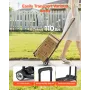 Folding Hand Truck, 49.9 kg Load Capacity, Collapsible Luggage Cart with 2 Wheels & 1 Elastic Rope, Utility Dolly Platform Cart 